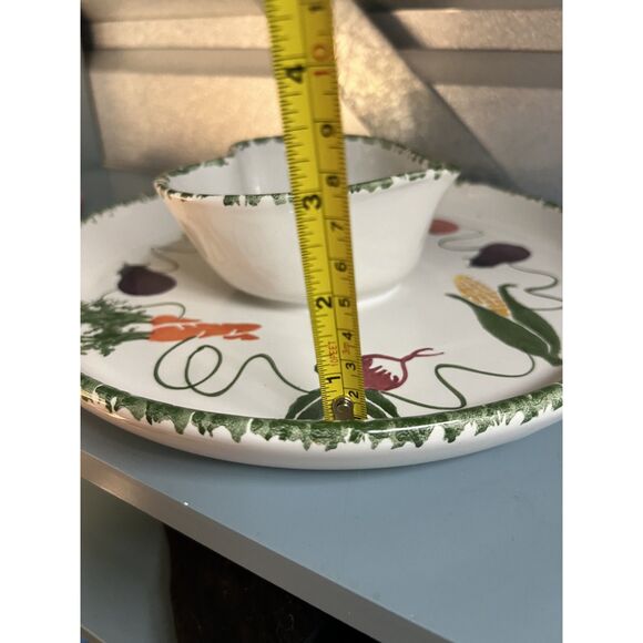 Vintage Chaparral Pottery USA Serving Platter with Heart Bowl – Vegetable Motif - Picture 5 of 7